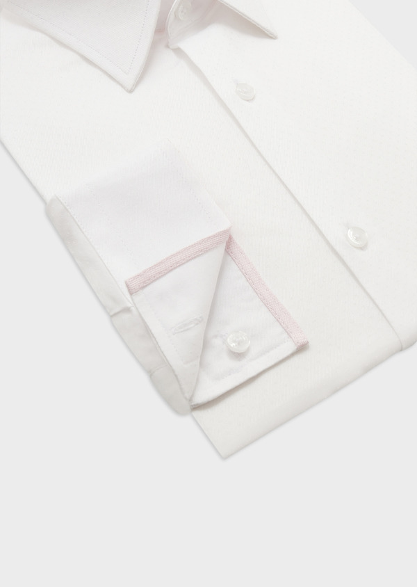 Chemise habillée Slim en coton façonné uni blanc - Father and Sons 58791