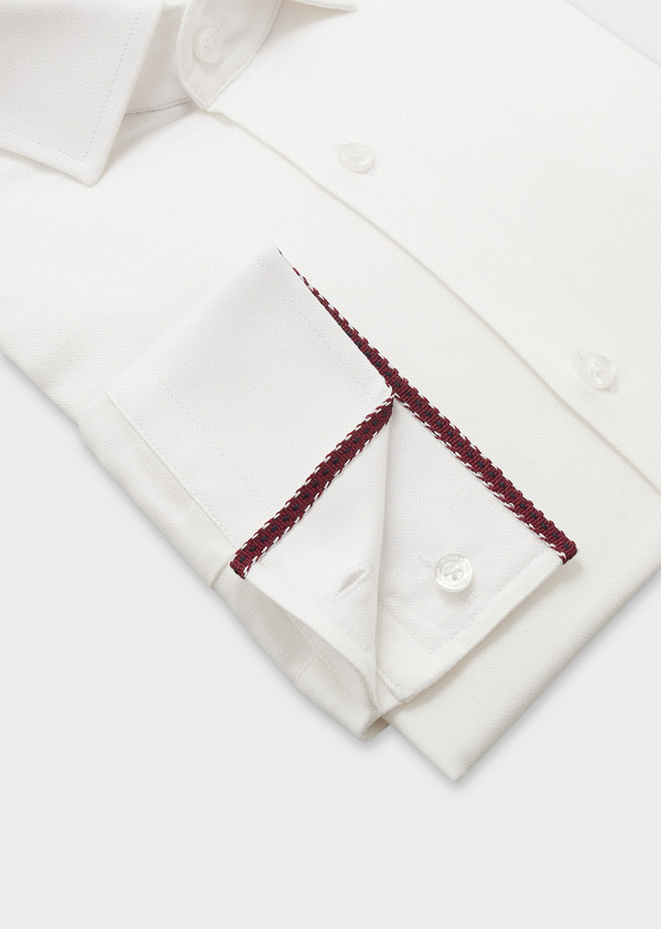 Chemise habillée Slim en coton façonné uni blanc - Father and Sons 58827