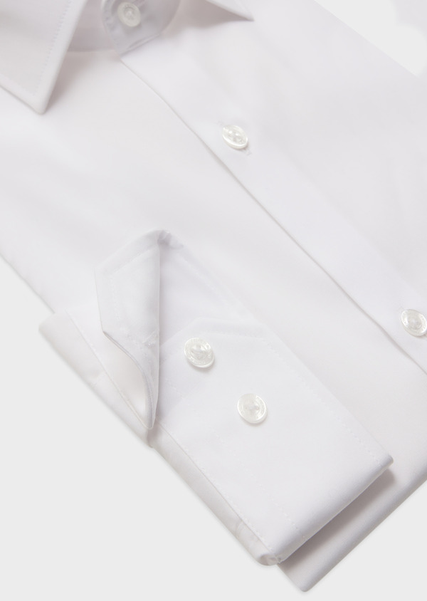 Chemise habillée non-iron Slim en popeline de coton uni blanc - Father and Sons 61801
