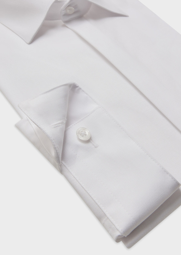 Chemise habillée non-iron Slim en coton façonné uni blanc - Father and Sons 61813