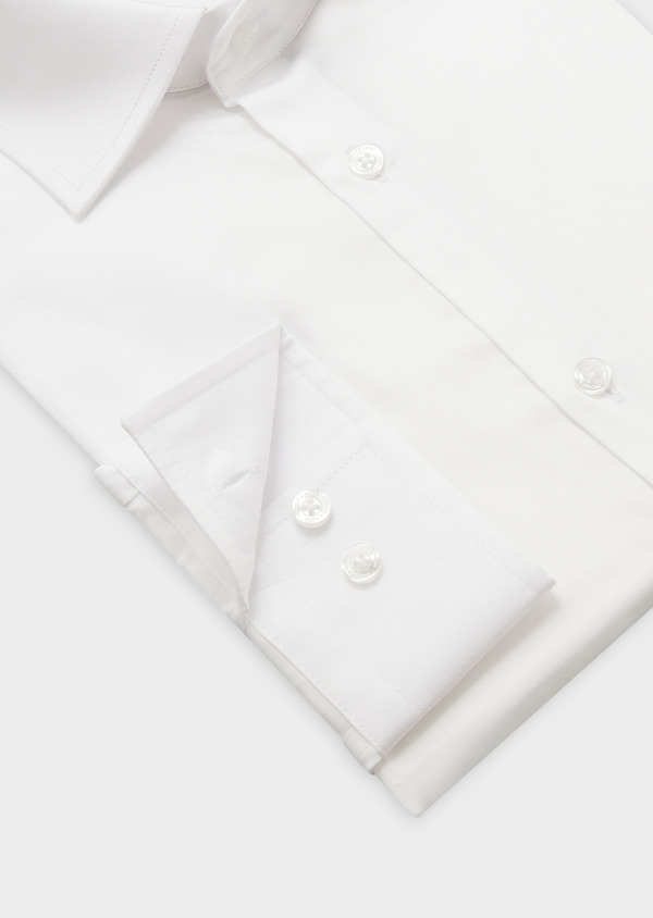 Chemise habillée Slim en satin de coton uni blanc - Father and Sons 58904