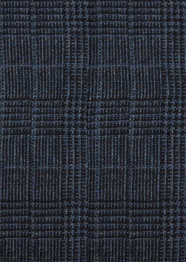 Surchemise Regular en popeline de laine mélangée bleu indigo à motif fantaisie - Father and Sons 42811