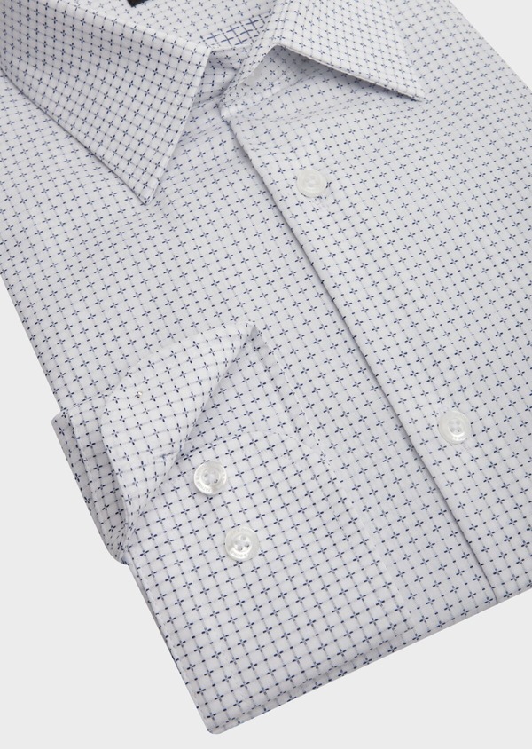 Chemise habillée Regular en coton Jacquard blanc à motif fantaisie - Father and Sons 42604