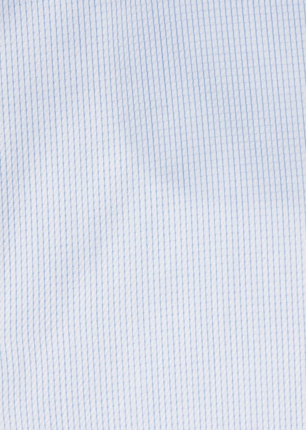 Chemise habillée Slim en façonné de coton bleu azur à motif fantaisie - Father and Sons 43206