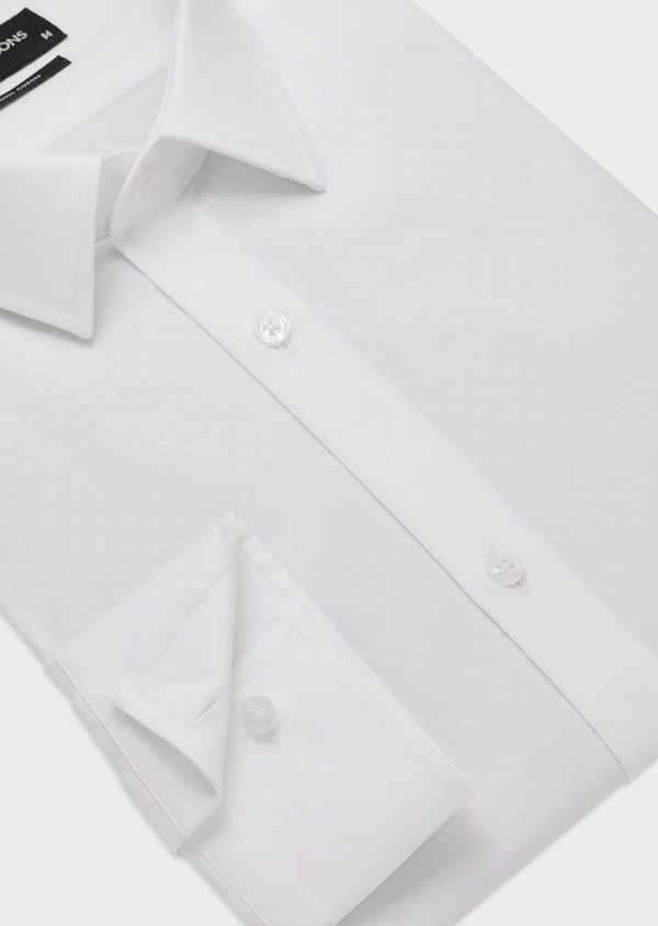 Chemise habillée Regular en coton façonné blanc à motif fantaisie - Father and Sons 44694