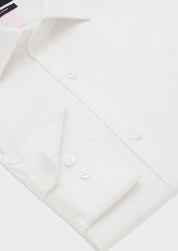 Chemise habillée Regular en coton façonné écru à motif fantaisie - Father and Sons 44718