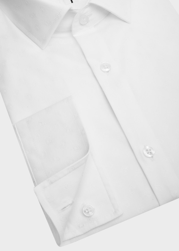 Chemise habillée Slim en coton façonné uni blanc - Father and Sons 42663