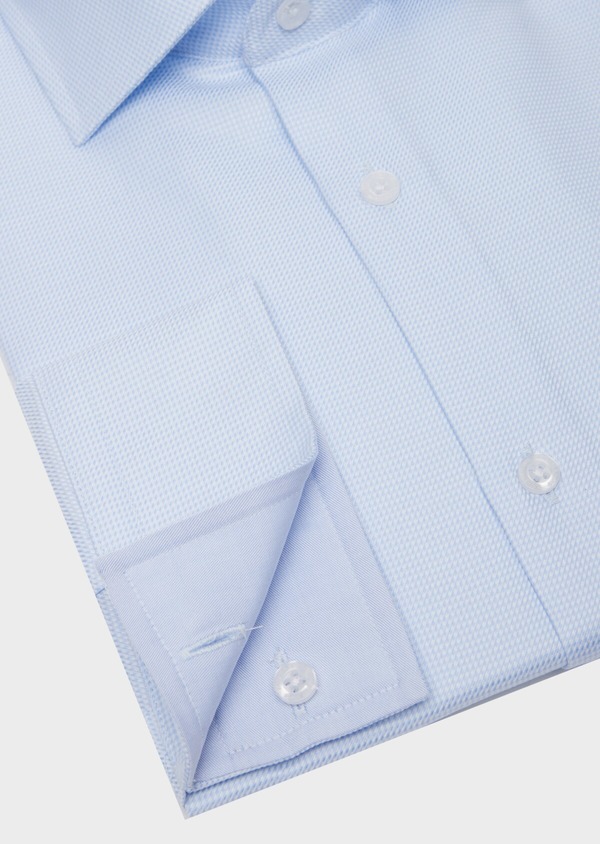 Chemise habillée Regular en coton façonné bleu ciel à motif géométrique - Father and Sons 42729