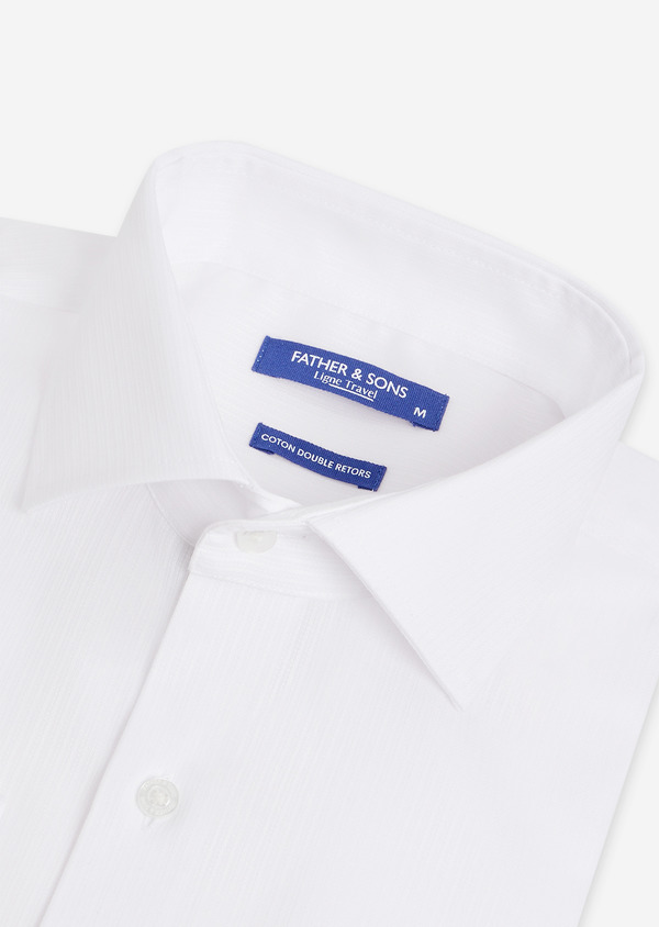 Chemise habillée non-iron Regular en coton façonné uni blanc - Father and Sons 48222