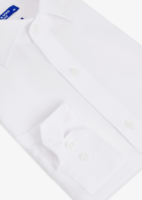 Chemise habillée non-iron Regular en coton façonné uni blanc - Father and Sons 48223