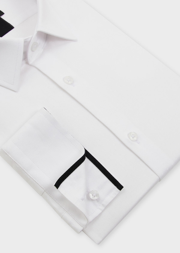 Chemise habillée Regular en popeline de coton blanc à pois - Father and Sons 49076