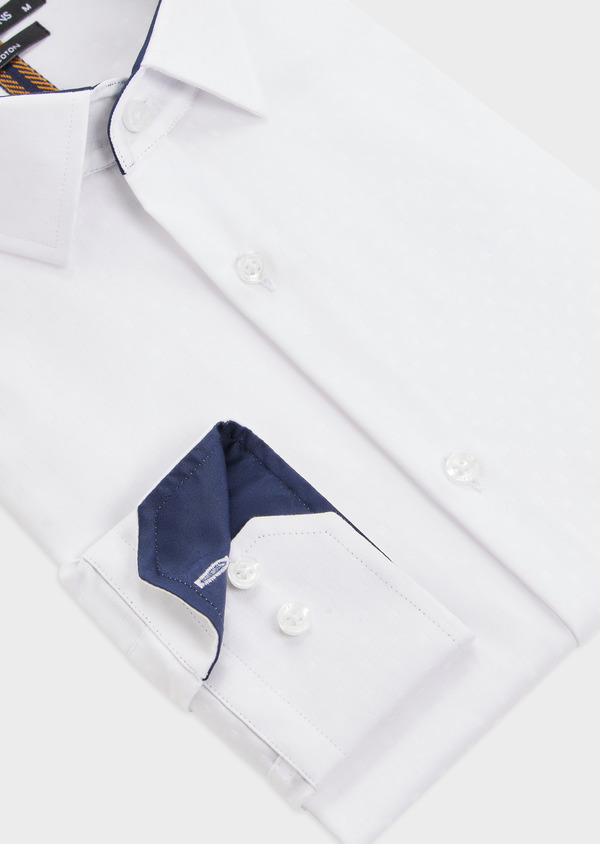 Chemise habillée Regular en coton façonné uni blanc - Father and Sons 49034