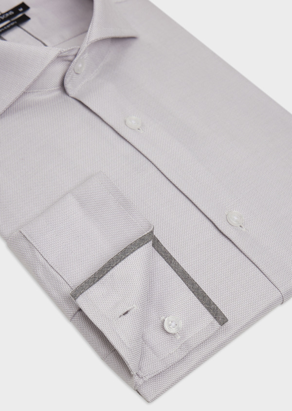 Chemise habillée Slim en coton Jacquard gris clair à motif fantaisie - Father and Sons 48468