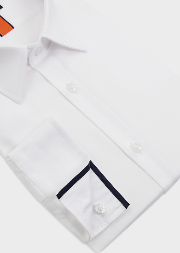 Chemise habillée Slim en satin de coton uni blanc - Father and Sons 49025