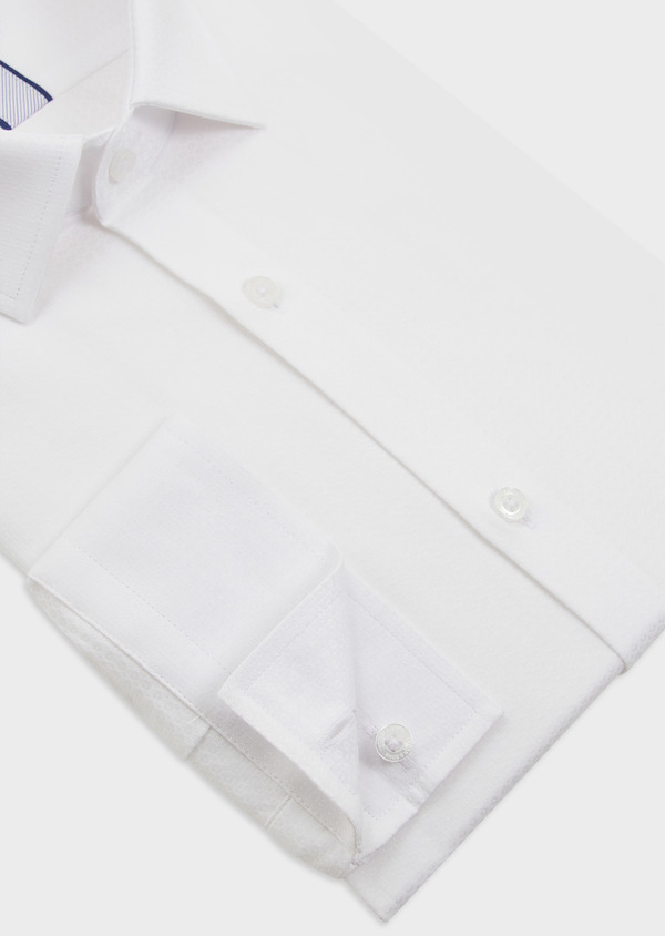 Chemise habillée Slim en coton façonné uni blanc - Father and Sons 51601