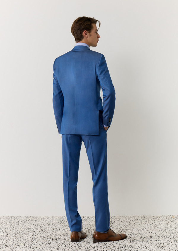 Costume 2 pièces Slim en laine unie bleu azur - Father and Sons 59459