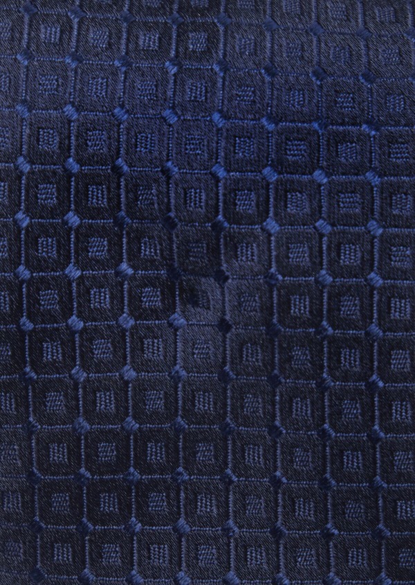 Cravate large en soie bleu cobalt à motifs géométriques - Father and Sons 43069