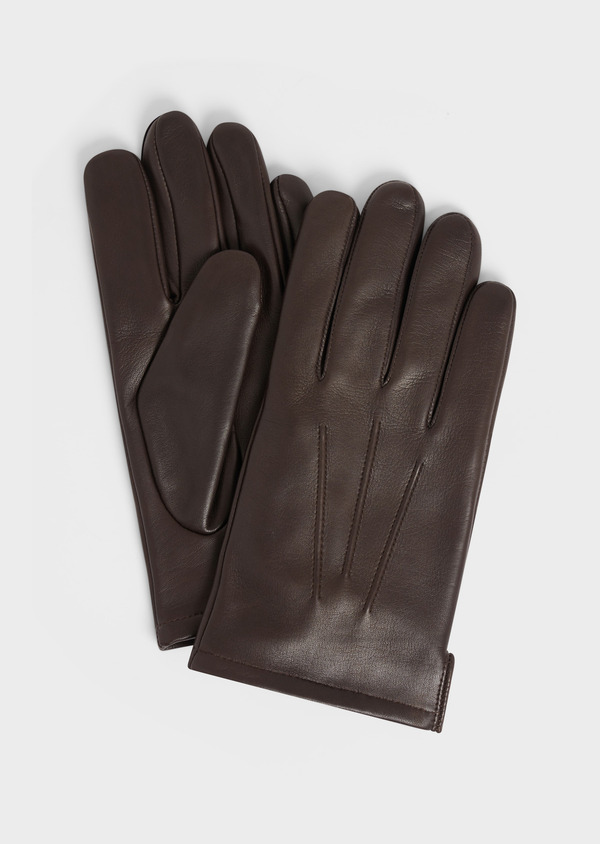 Gants en cuir chocolat - Father and Sons 59635