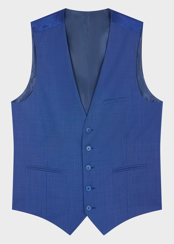 Gilet de costume en laine unie bleu azur - Father and Sons 62102