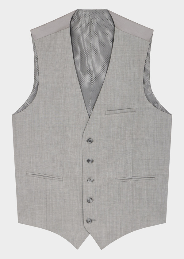Gilet de costume en laine unie gris clair - Father and Sons 63612