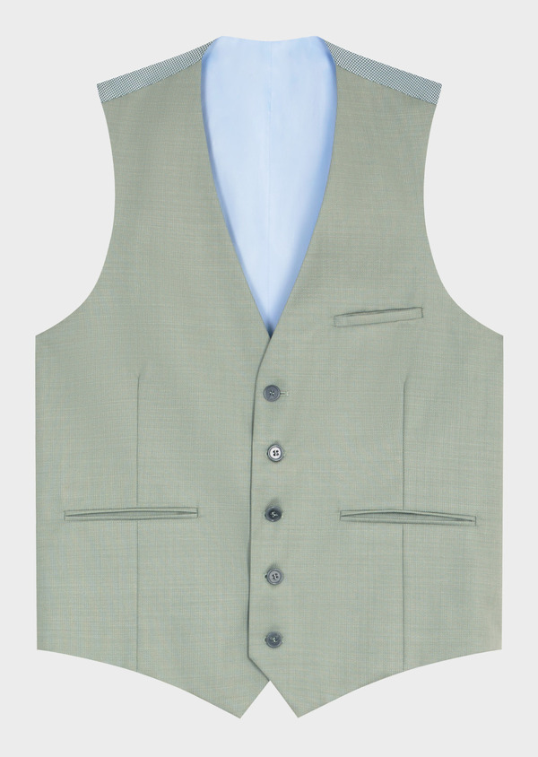 Gilet de costume en laine unie vert d'eau - Father and Sons 57170