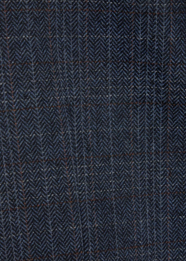 Gilet casual en laine mélangée bleue à carreaux - Father and Sons 47559