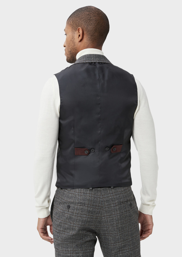 Gilet casual gris anthracite Prince de Galles - Father and Sons 47094