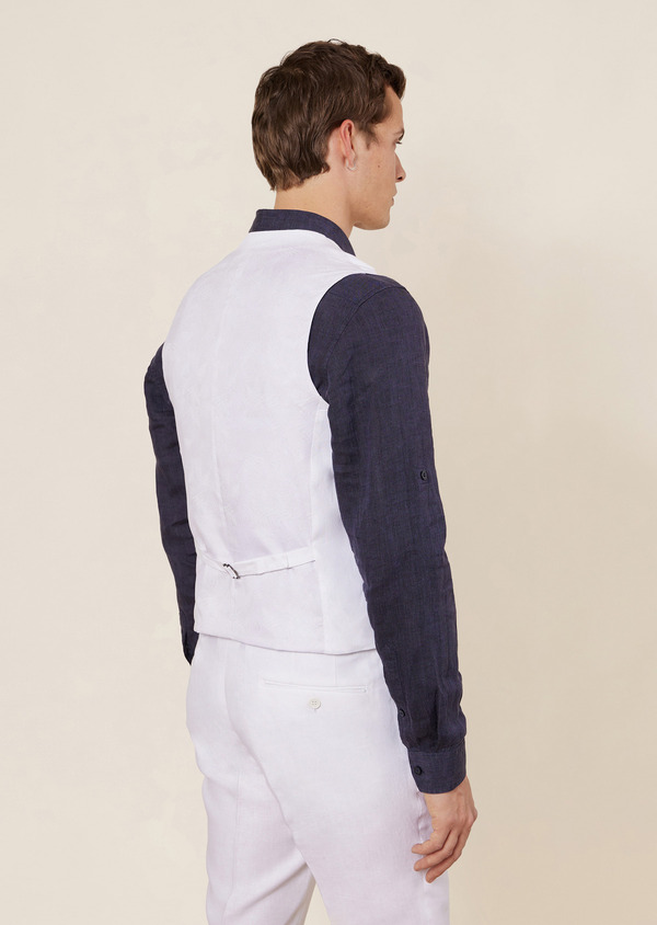 Gilet casual en lin uni blanc - Father and Sons 64633