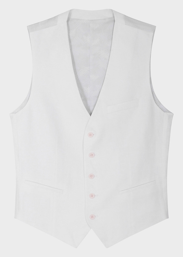 Gilet casual en lin uni blanc - Father and Sons 64635