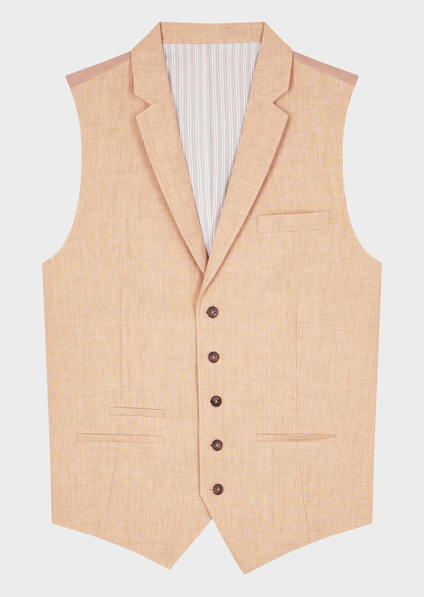 Gilet casual en lin uni rose - Father and Sons 55772