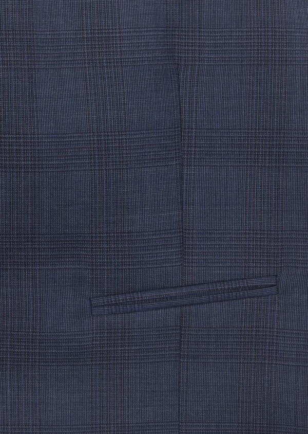 Gilet de costume en laine unie bleu Prince de Galles - Father and Sons 47280