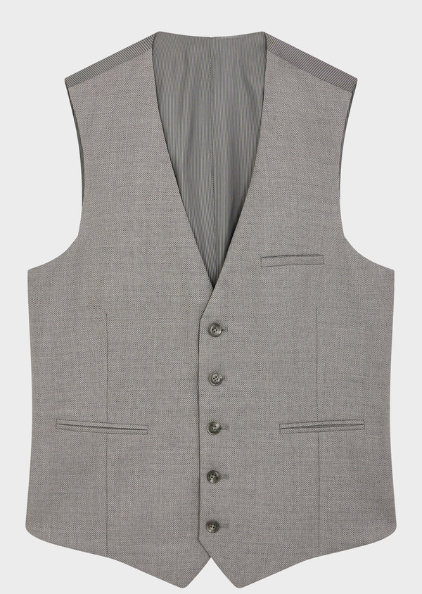 Gilet de costume en laine unie gris clair - Father and Sons 45510