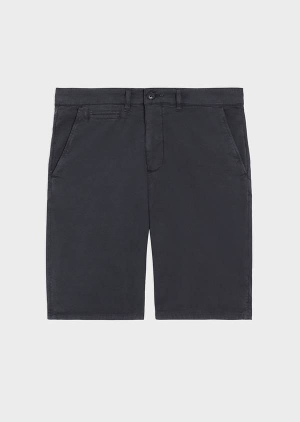 Bermuda en coton stretch uni gris anthracite - Father and Sons 40649