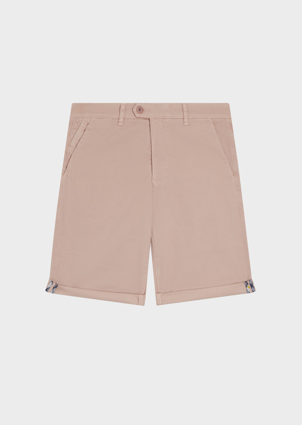 Bermuda en coton stretch uni rose clair - Father and Sons 34476