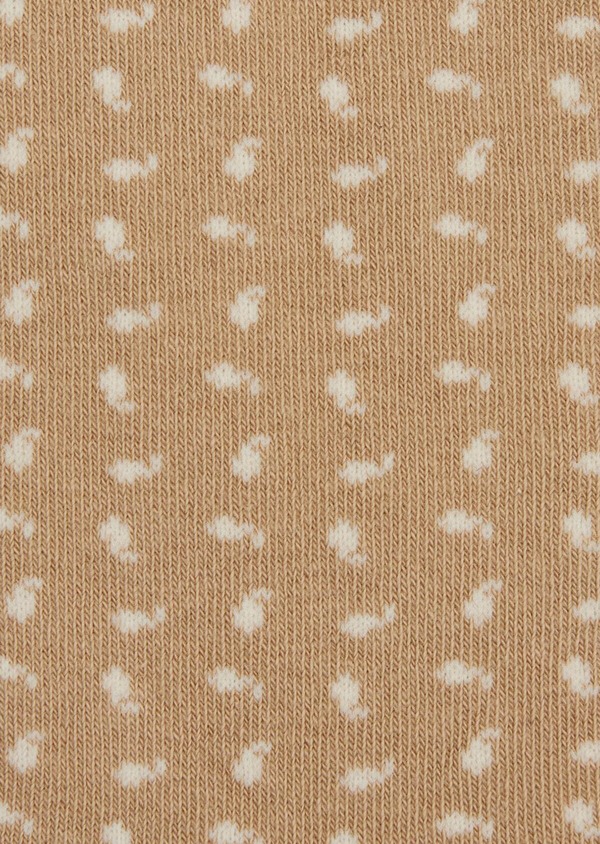 Chaussettes en coton mélangé marron clair à motif blanc - Father and Sons 37692