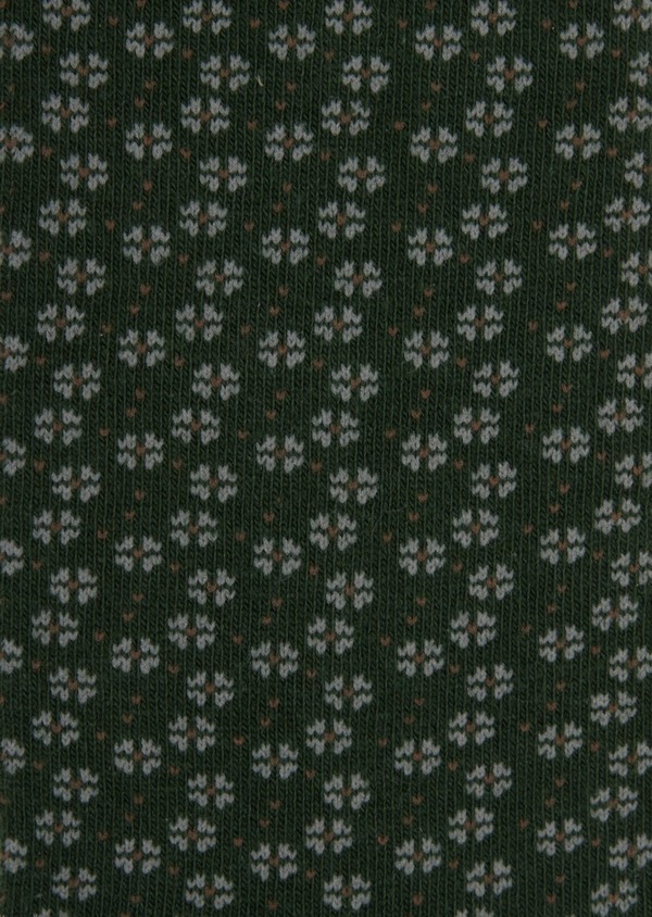 Chaussettes en coton mélangé vert à motifs gris et marron - Father and Sons 36277