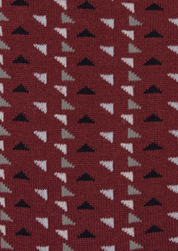 Chaussettes en coton melangé bordeaux à motifs géométriques - Father and Sons 38559
