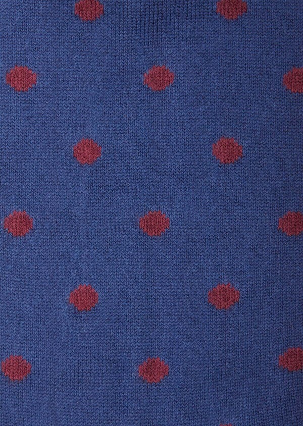 Chaussettes en coton mélangé bleu indigo à pois - Father and Sons 37626