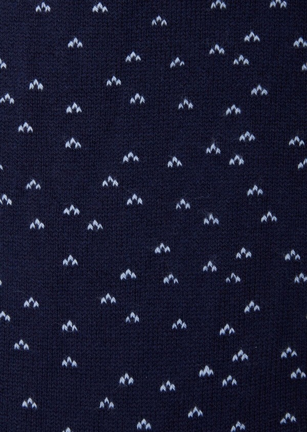 Chaussettes en coton mélangé bleu marine à motif fantaisie blanc - Father and Sons 37635
