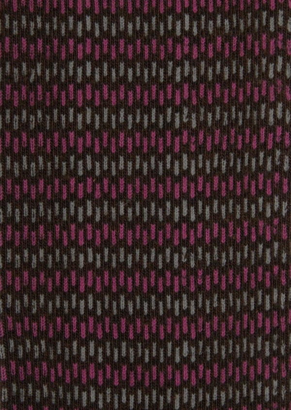 Chaussettes en coton mélangé marron à rayures grises et violettes - Father and Sons 36273