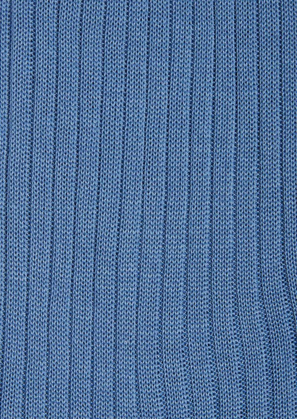 Chaussettes en coton fil d'Ecosse uni bleu azur - Father and Sons 40790