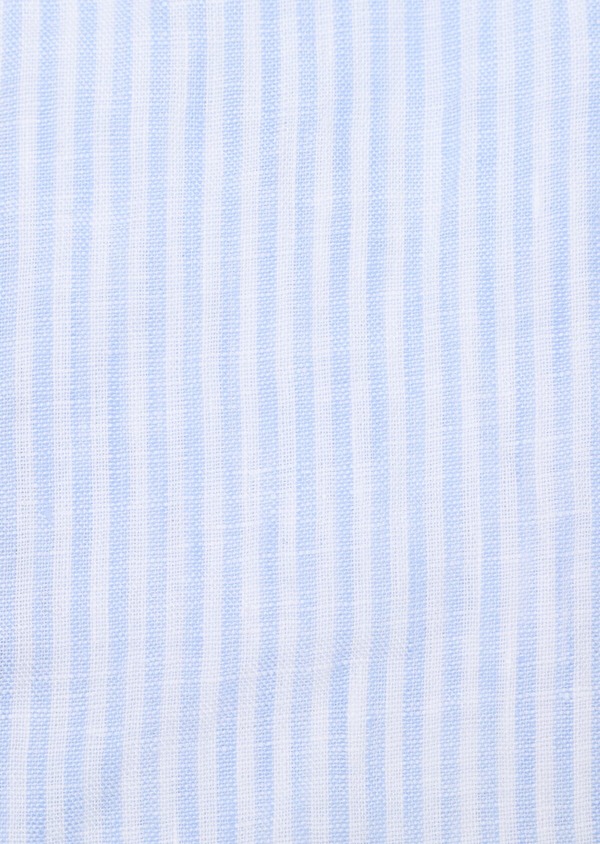 Chemise sport Slim en lin bleu ciel à rayures - Father and Sons 32499