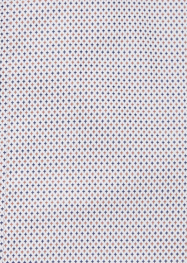 Chemise habillée Slim en coton Jacquard écru à micro motifs - Father and Sons 40816