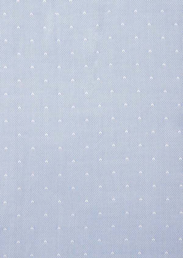 Chemise habillée Slim en pinpoint de coton bleu azur à pois blancs - Father and Sons 40852