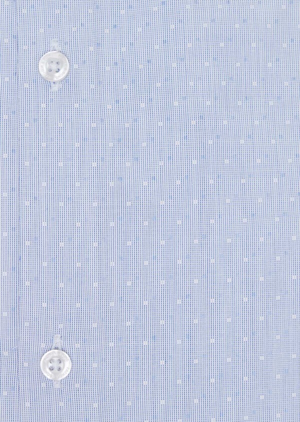 Chemise habillée Slim en coton fil à fil bleu ciel à pois bleus et blancs - Father and Sons 34933