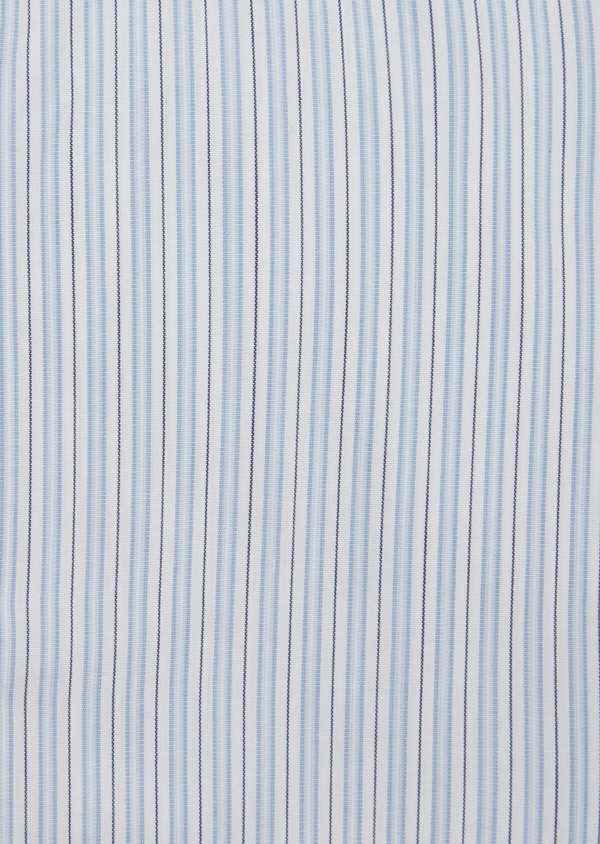 Chemise habillée Slim en popeline de coton blanc à rayures - Father and Sons 39544