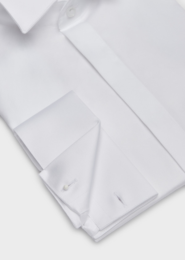 Chemise habillée Slim en popeline de coton blanc à col cassé - Father and Sons 37262