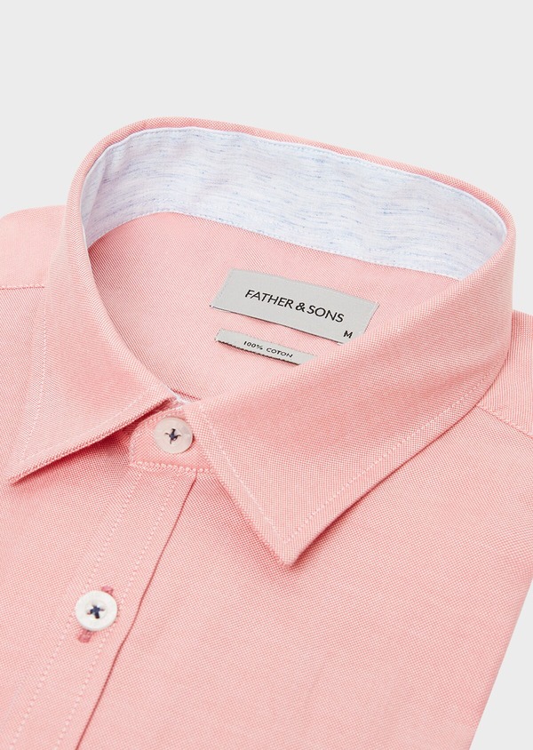 Chemise sport Regular en coton Oxford uni rose - Father and Sons 32560