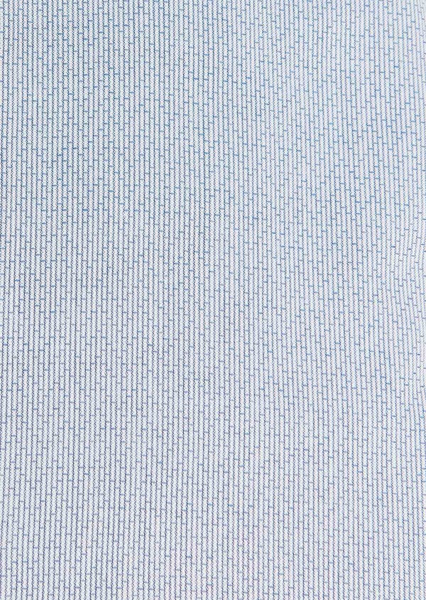 Chemise habillée Slim en popeline de coton bleu indigo à motif fantaisie blanc - Father and Sons 32435