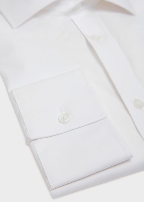 Chemise habillée non-iron Slim en popeline de coton uni blanc - Father and Sons 36532